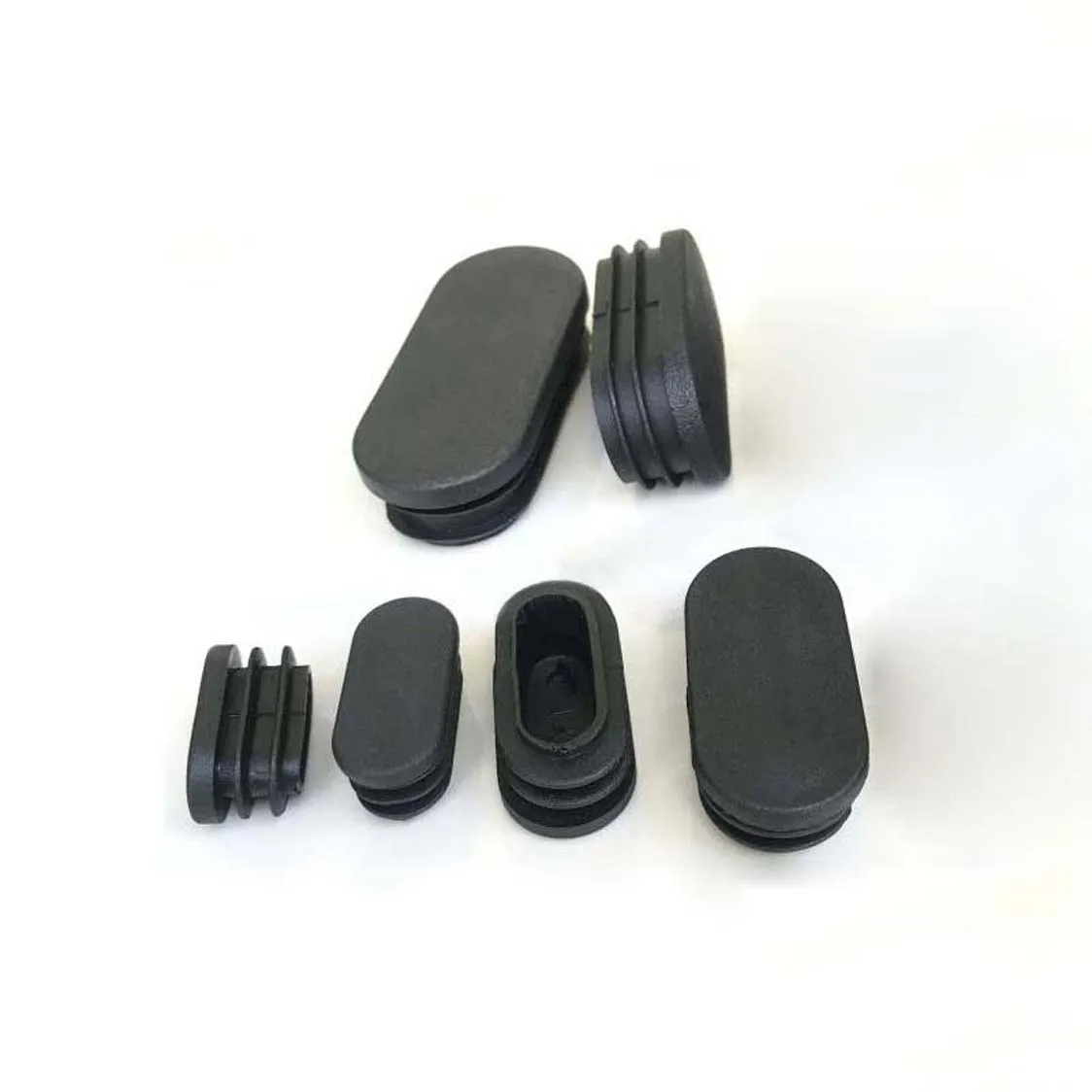 5-30Pcs Oval Oblong Tubes End Caps Black Blanking Plugs Pipe Inserts Table Feet Chair Plastic Dust Plug Furniture Accessories