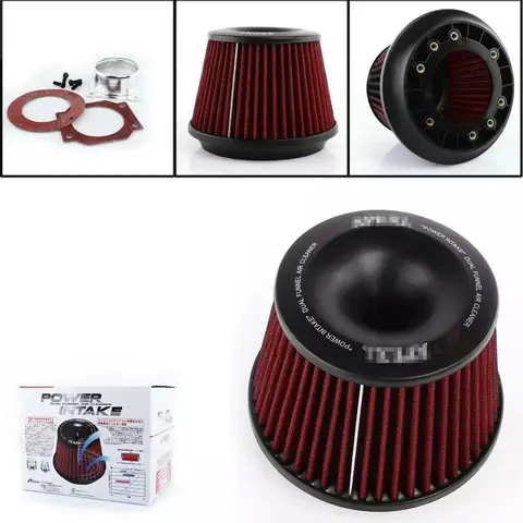 76mm Air Filter Power Intake High Performance Racing Universal JDM Dual Funnel Adapter Cold Air Intake Filter For Apexi 8 best sales apexi - №1