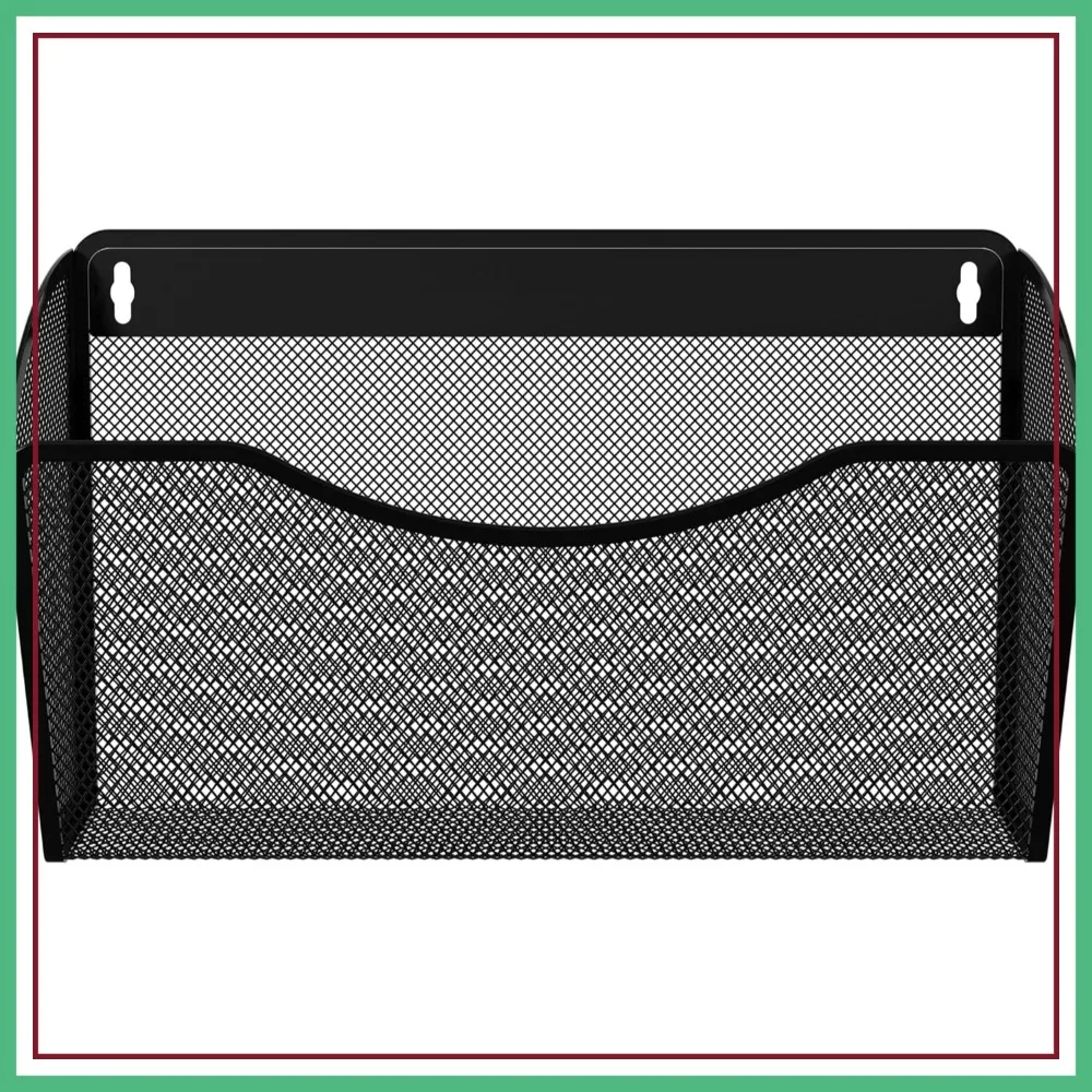 

EasyPAG Wall File Organizer, Metal Mesh Hanging Folder Holder for Letter/A4, Vertical Mail Sorter for Office, Black