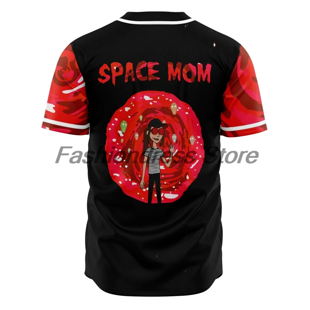 Rezz Space Mom Baseball Jersey Music Festival Merch V-Neck Short Sleeve Button-up Shirts Women Men Streetwear Tops