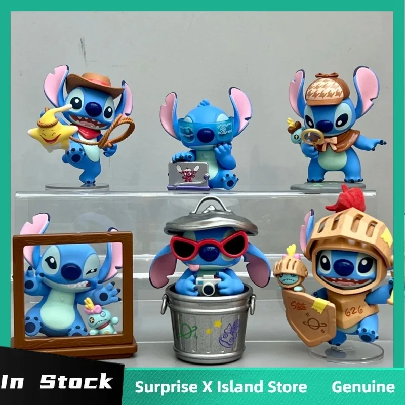 

Подлинная серия Stitch City Adventure, слепая коробка из ПВХ, милая модель стежка, декор куклы, коллекционная фигурка, игрушка, загадочная коробка, подарки на день рождения