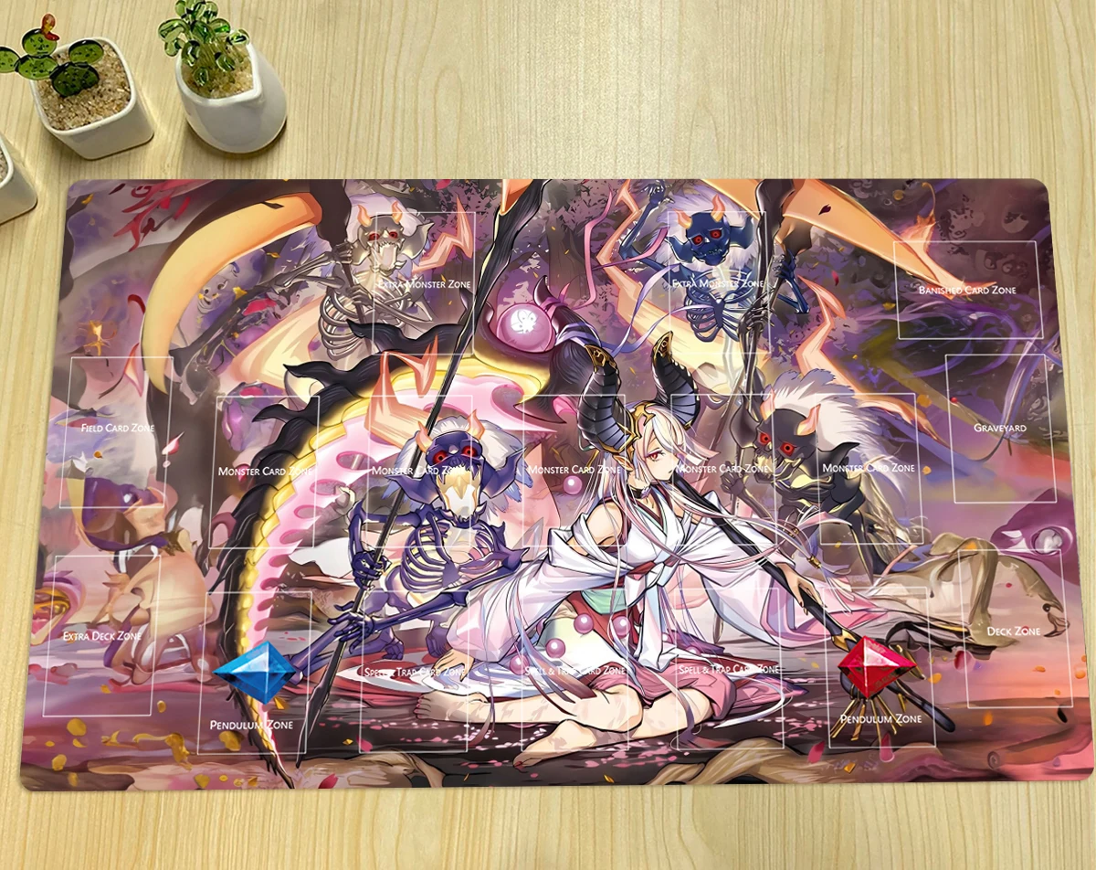 YuGiOh TCG Playmat ، لعبة الطاولة TCG ، لعبة الورق التجاري ، وسادة ماوس مطاطية ، مناطق وحقيبة مجانية ، 60x35cm