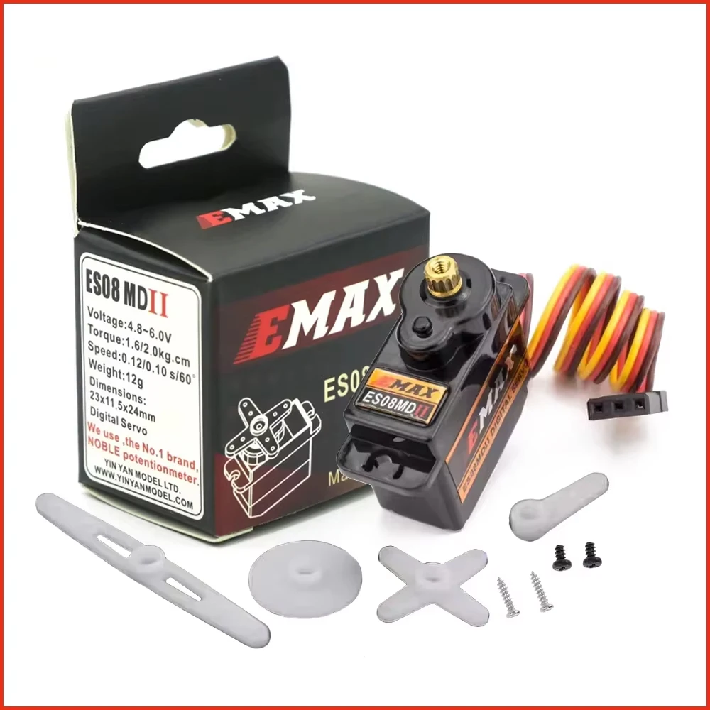 Emax ES08MD ES08MDII 4-6.0V 2kg Metal Gear Mini Digital Servo Futaba/JR Plug For TREX 450 Airplane Helicopter Accessories
