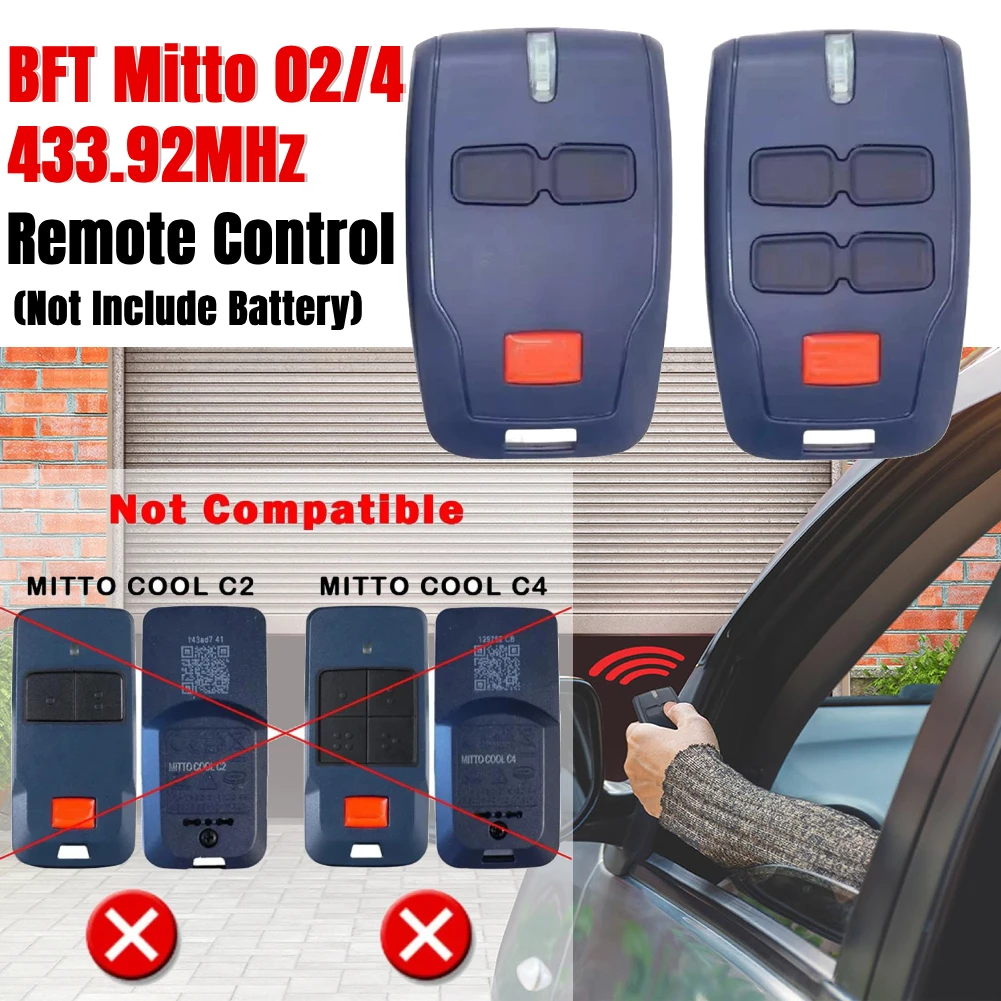 (2025年アップグレード) BFT MITTO 2 Clonix U-Link 433.92MHz ゲートリモコン ガレージドアオープナー用 セキュアローリングコードリモコン