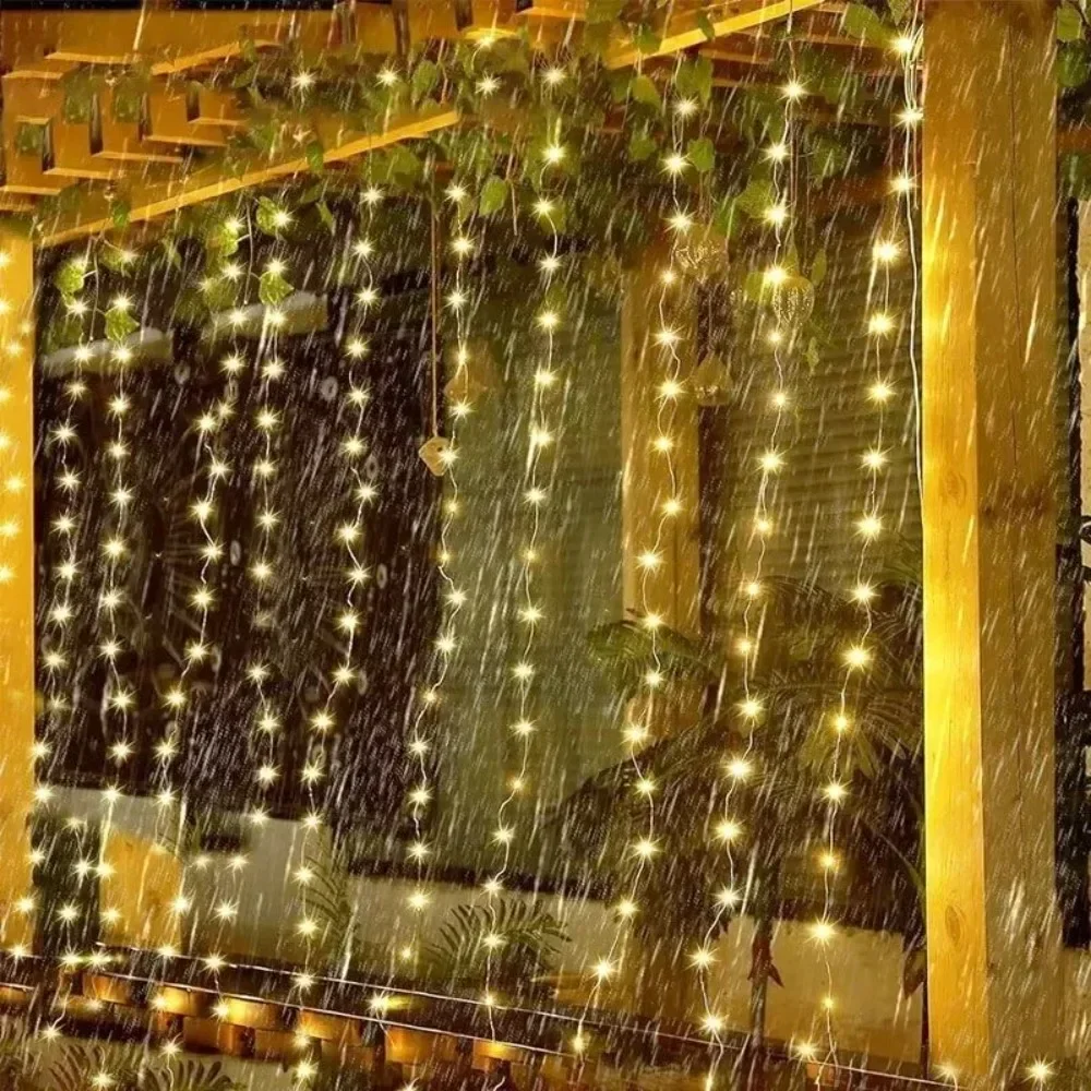 3/4/6 m LED-Vorhang-Lichterkette, Dekoration, USB, Urlaubsgirlande, Feenlampe, 8 Modi, für Zuhause, Garten, Weihnachten, Party, Hochzeit, Dekoration – Detail 8