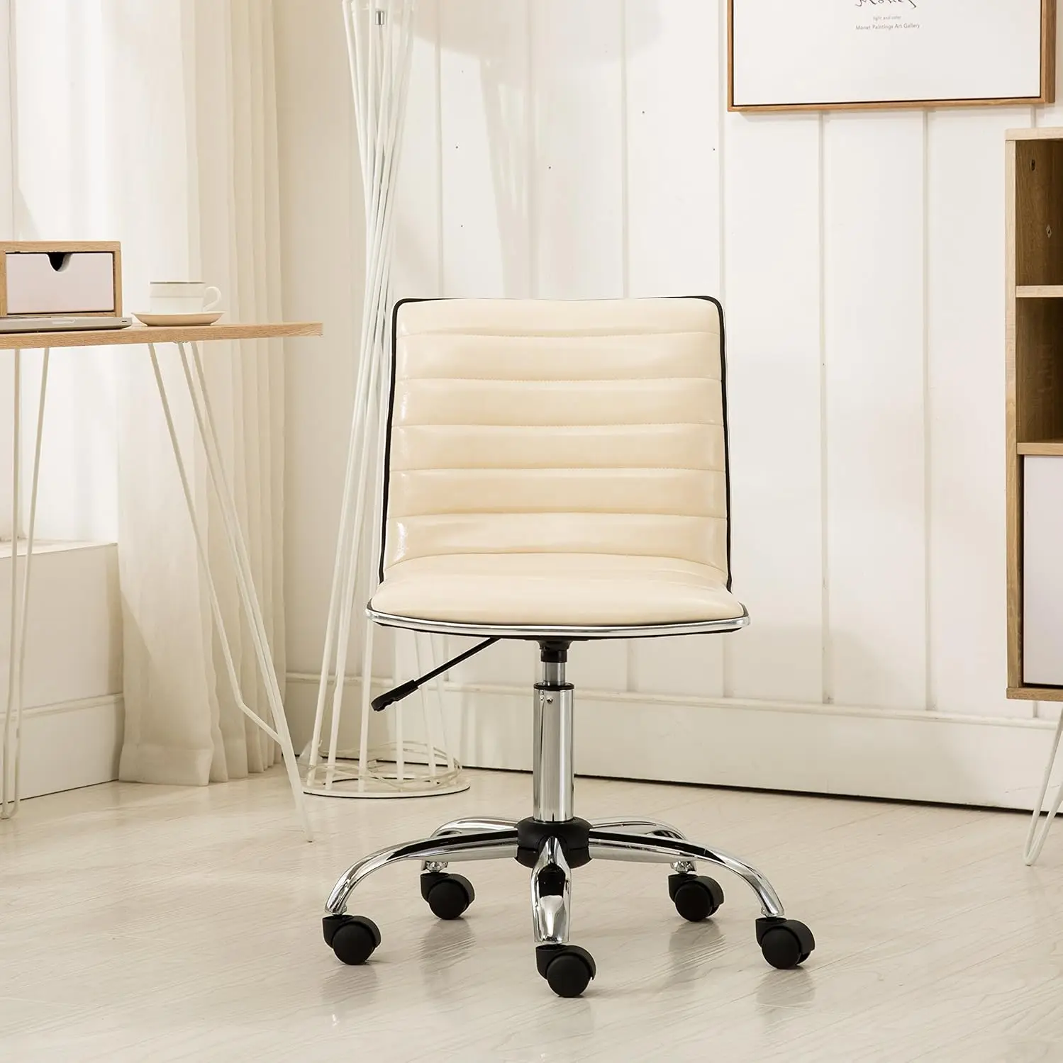 

Fremo Chromel Adjustable Air Lift Office Chair In Beige
