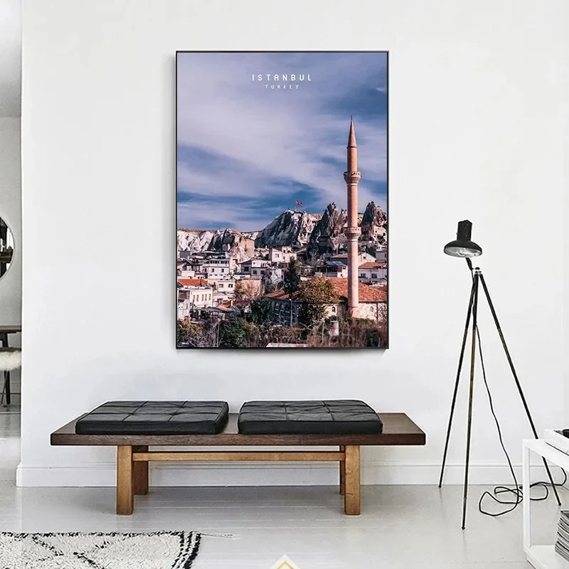 قماش اللوحة صور فنية للجدران الحديثة مدينة السفر اسطنبول المشهد المشارك والمطبوعات لغرفة المعيشة ديكور المنزل هدية