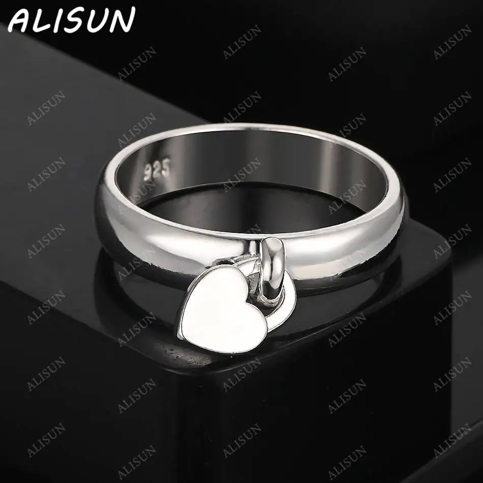 

ALISUN 925 Sterling Silver Size 6-10 Love Lock Wedding Ring For Women Grace Jewelry Trend Fashionable Birthday Party Gifts