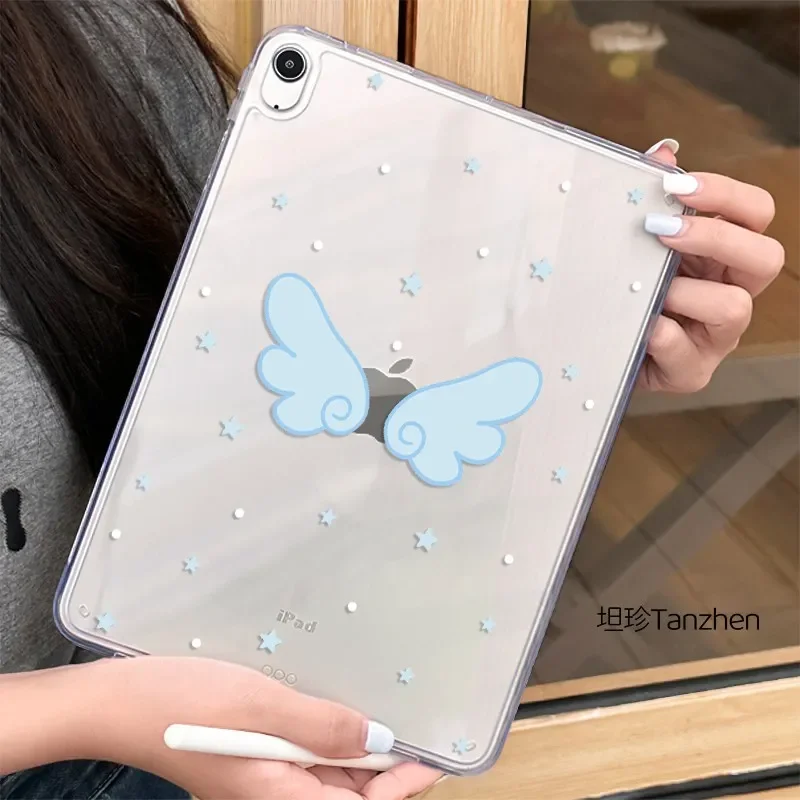 Polka Dots Angel Wings Girl Y2K Cover For iPad Pro 13 11th M5 M4 12.9 A16 10 8 7 9th 10th For Ipad Air 11 M2 M3 Mini Tablet Case