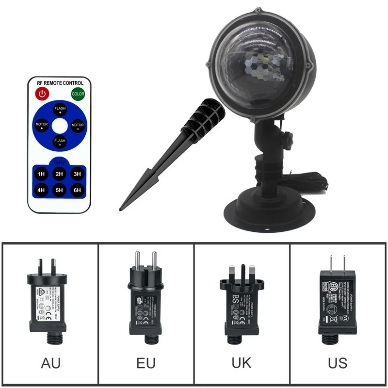 Ip65 à prova dwaterproof água em movimento neve lâmpadas do projetor laser floco de neve conduziu a luz do estágio para a festa de natal Ac85v-240v