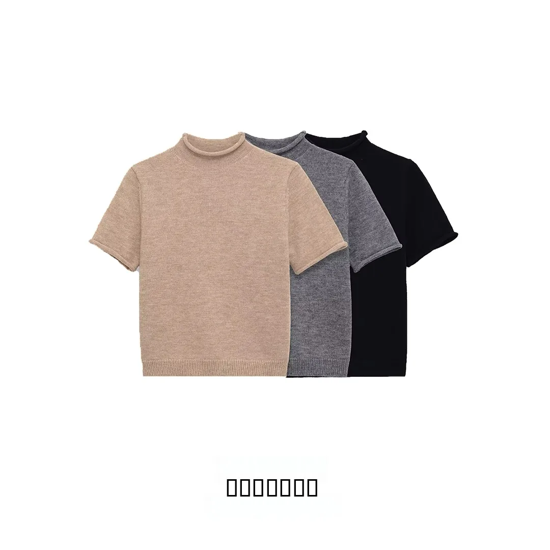 

KASLEAD New Women's Faionable Soft Knitted ort Sve Flat Needle Sweater 553635 Polyester Fiber Hoodie Knitted Crt