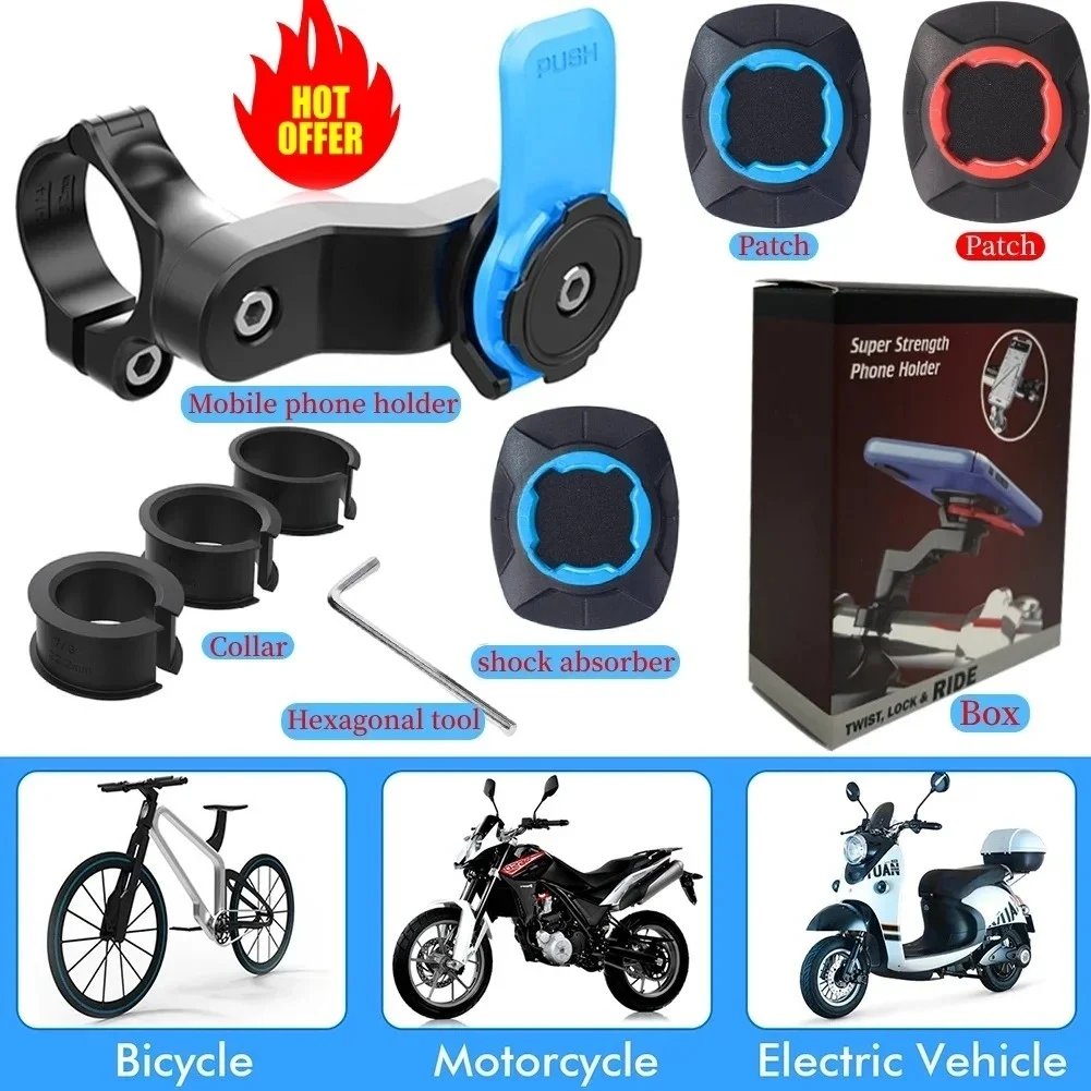 Motorcycle Phone Holder Mobile Phone Bracket Lock Shock-resistant Scooter Bike MTB Bicycle Phone Holder Phone Accessories