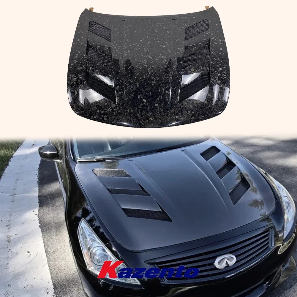 For Infiniti G37 (4 Door Only) Forged Carbon Fiber KZ Style Front Hood Bonnet