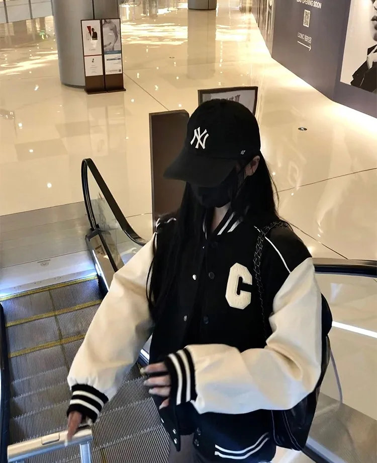 

Бейсбольные куртки для подростков и женщин, осенние, в стиле хиппи, унисекс, с принтом в горошек, спортивные, утолщенные, из мягкой ткани, с пуговицами, в стиле Y2K