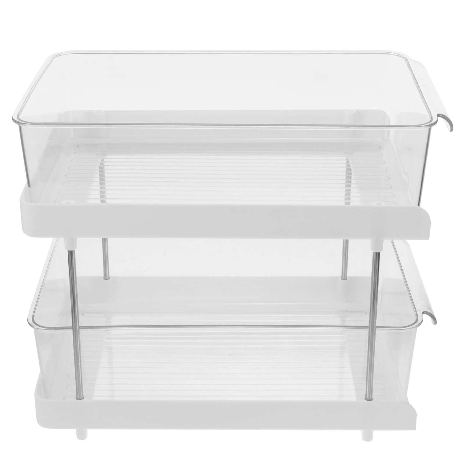 Prateleira de dupla camada pet pp inoxidável, prateleira de armazenamento de 2 camadas, organizador de banheiro, bancada, rack de higiene pessoal, cozinha, quarto