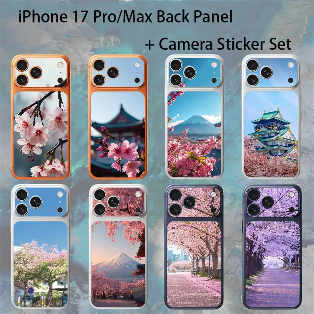 

Cherry blossoms For iPhone 17 Pro /Pro Max Battry Back Cover with Camera Decal Skin Rear Protective Sticker Film