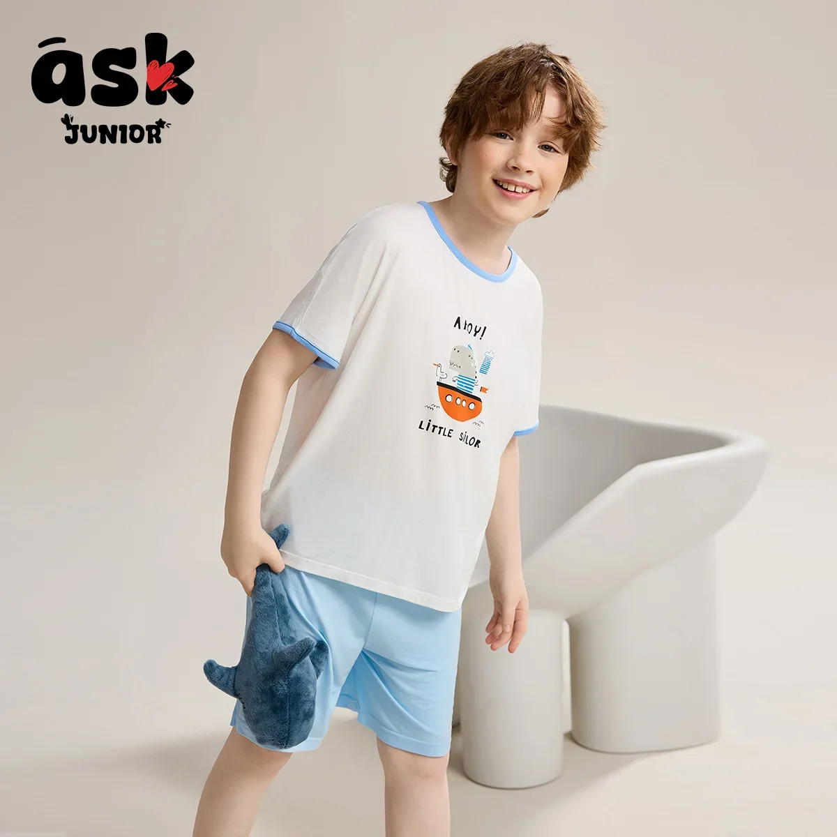 اسأل جونيور Homewear مجموعة مريحة وناعمة الصيف الأطفال مكيفة الهواء تي شيرت السراويل مشروط منامة قطعتين مجموعة #5