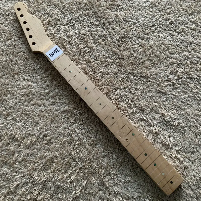 Tele Guitar Neck 21 Frets Maple with Maple Right Hand Dot MOP Inlay No Frets Replacement TL Guitar