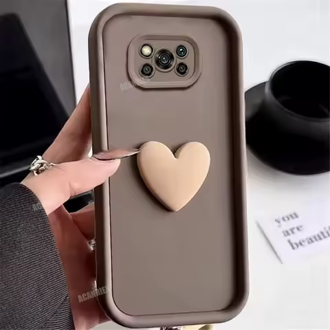 Poko M3 F3 Pocox3 Cute Love Heart Silicone Case For Xiaomi Mi Poco X3 Pro X 3 Nfc Gt 5g Women Matte Soft Back Cover X3pro X3nfc