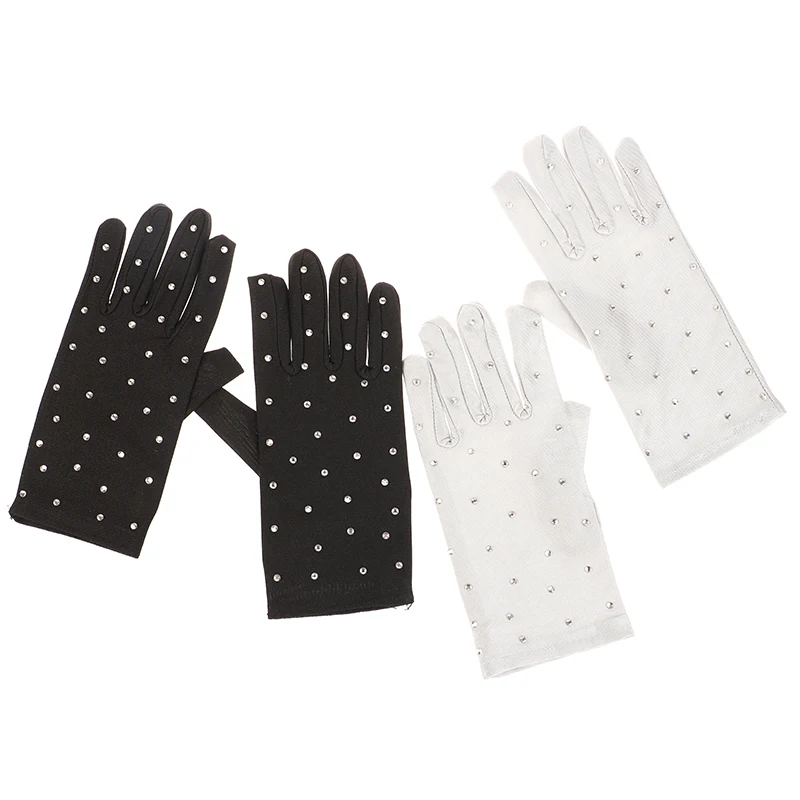 AliExpress 1Pair Shiny Figure Skating Wrist Gloves Mittens Washable Crystal Gloves Fast Drying Adult Skating Performance