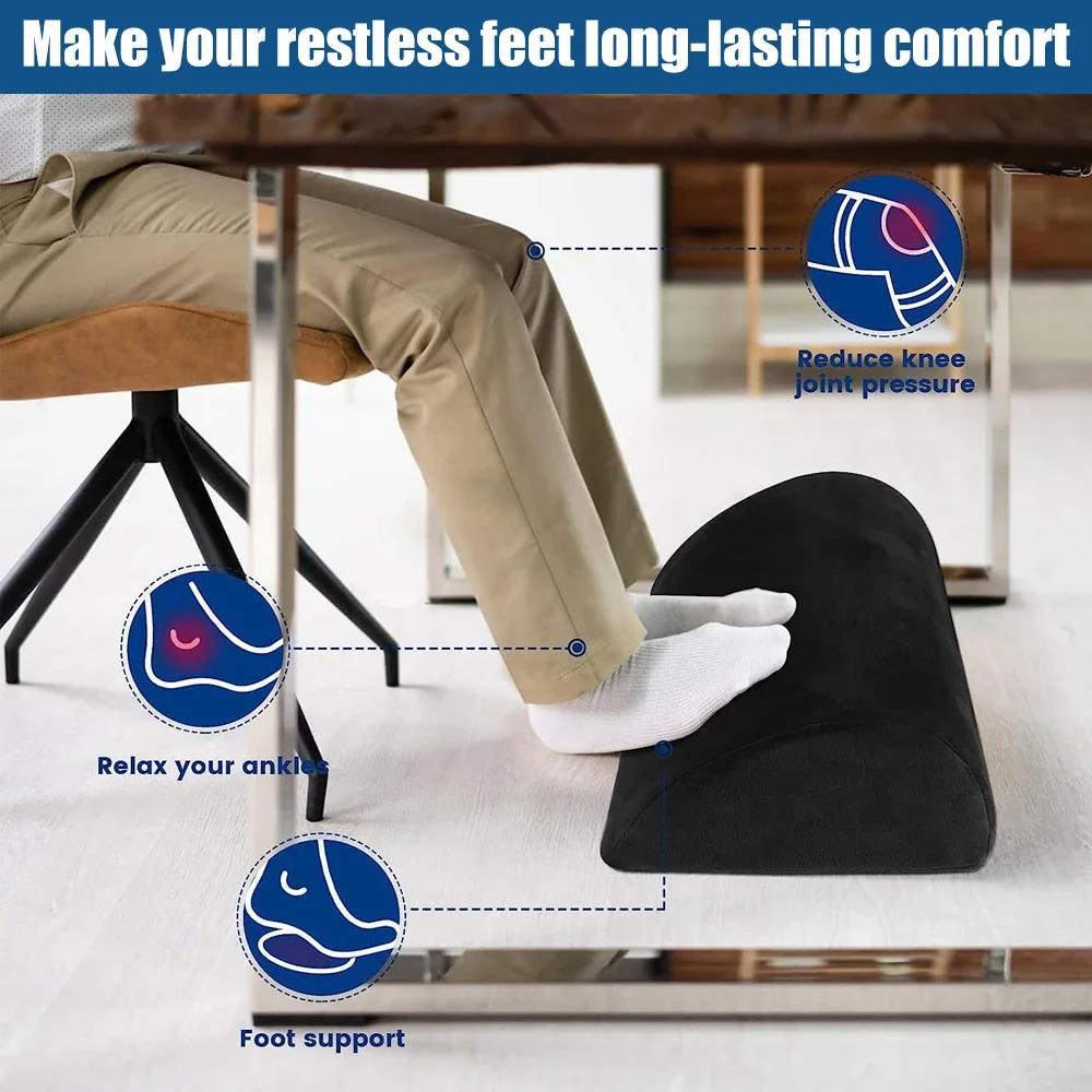 Memory Foam Foot Rest for Under Desk at Work,Office Desk Accessories,Foot Stool for Office,Car,Home to Foot Support Relax Ankles