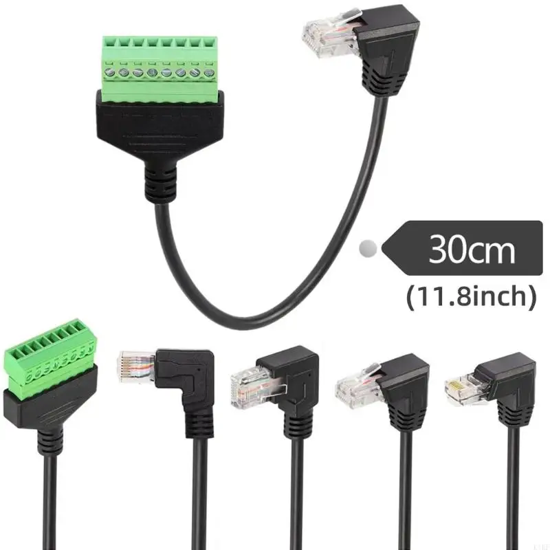 Right-Angle RJ45 Connectors Networking Cable to 8Pin Screw Terminal Block, 5.0 Mm Outer Diameter for Cable Routing Use K1KF