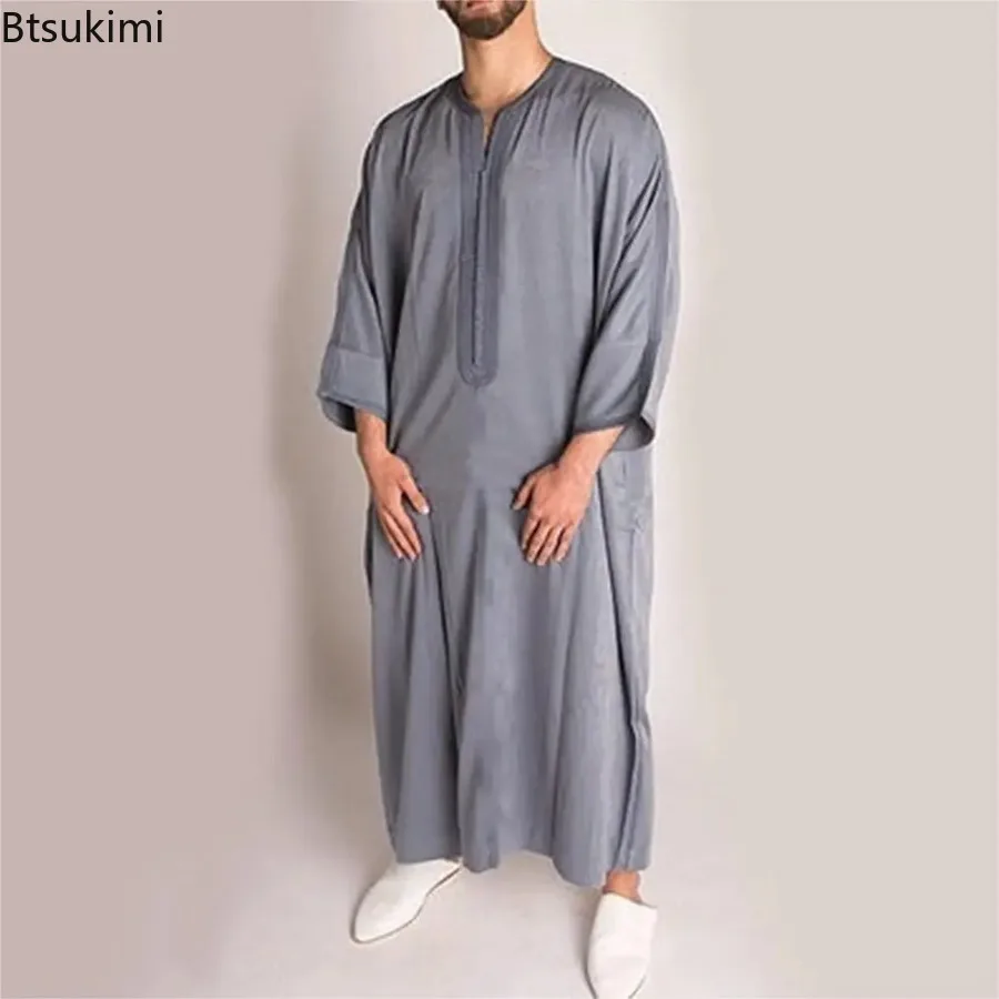 Muslim Fashion Abaya Men Arab Islamic Clothing Fashion Loose Shirt Robe Ethnic Style Casual Jubba Thobe Men Dubai Hooded Caftan