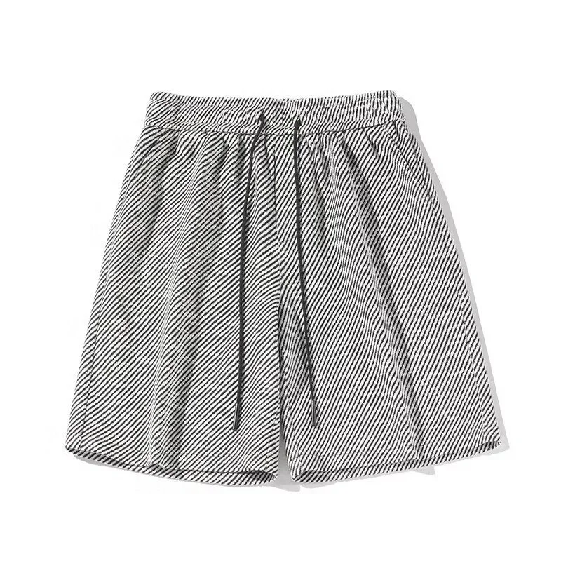 

Летние полосатые бермуды с аппликациями и карманами, мужские прямые мешковатые шорты для спортзала, новинка 202, дышащие винтажные уличные шорты Y2K