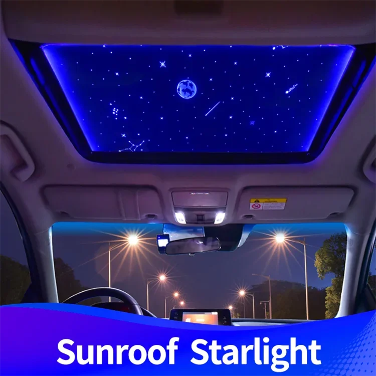 Panoramic Skylight Sky Film Car sun roof interior atmosphere light ceiling starry sky film with starlight lamp car