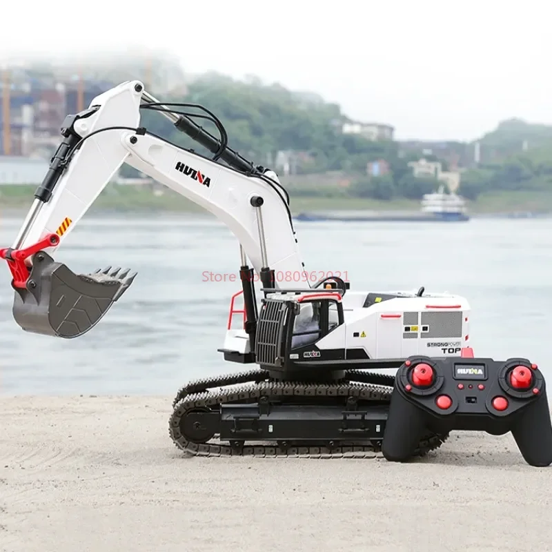 Huina Toy Remote Control Engineering Vehicle 1594 22 Tong Alloy Model Modification Machine 1:14 Electric Excavator Adult Toy Gif