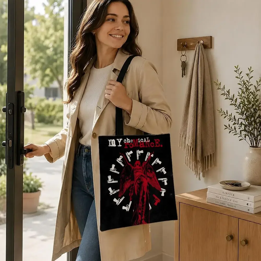 Band M-My C-Chemical R-Romance Storage Bags Canvas  bag, suitable for work, school, and daily commutes, reusable shopping bag