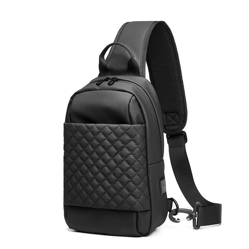 

Men Chest Bag Shoulder Bags USB Charging Crossbody Package School Short Trip Messengers Bag Men's Oxford Sling Pack Span Package