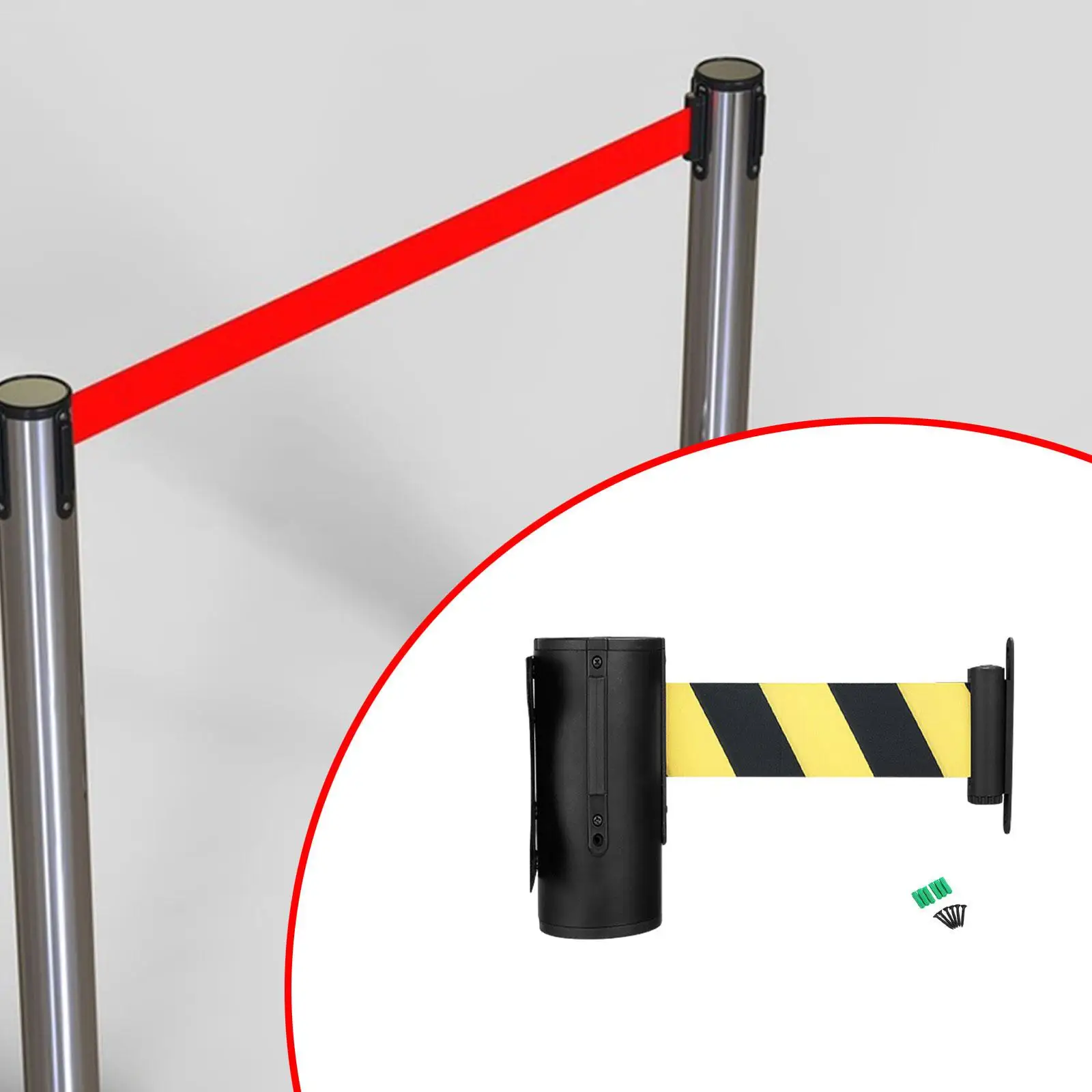 壁取り付け格納式ベルトバリアオフィス食料品用群衆制御バリア