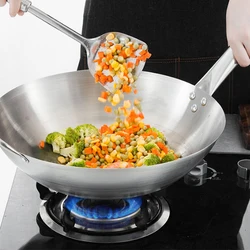 Stainless Steel  Wok 1.8mm Thick High Quality Chinese Handmade Wok Traditional Non Stick Rusting Gas Wok Cooker Pan Cooking