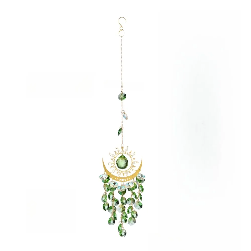 1pc Sun Flame Wind Chime for Garden Yard Patio Balcony Decoration Tempered Glass Rust Resistant Metal Fittings