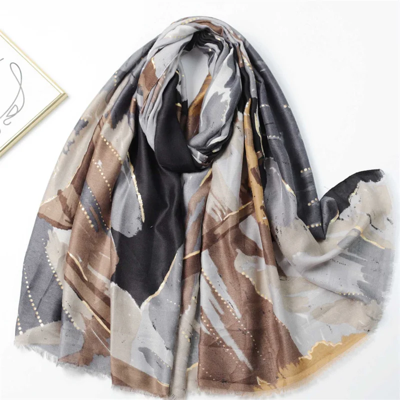 Women Winter Thick Viscose Cotton Scarf Geometric Contrast Fringe Shawls And Wraps Pashmina Stole Bufandas Muslim Hijab Sjaal