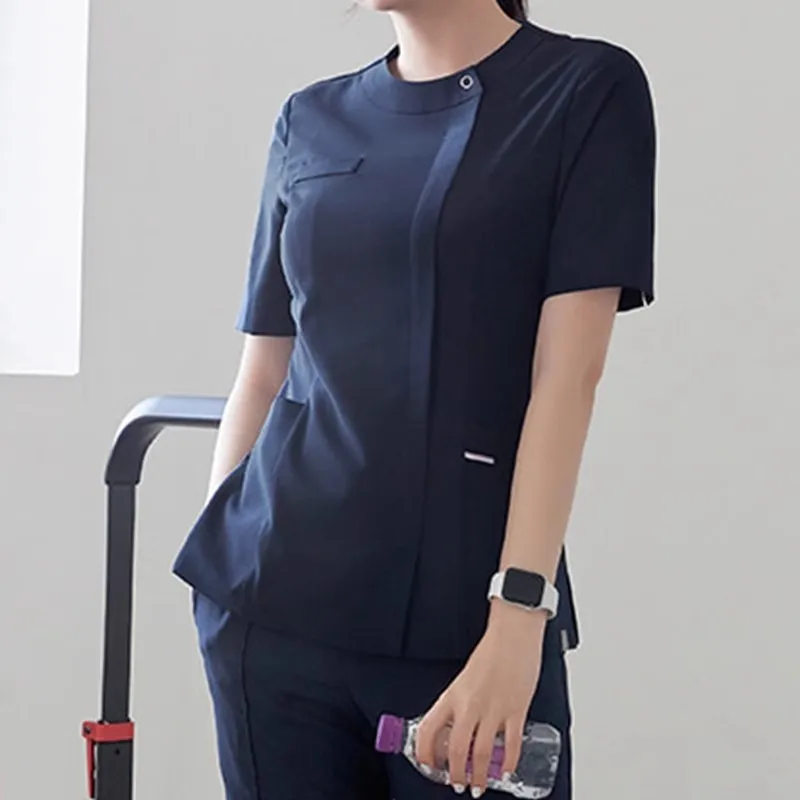 Neue zahn ärztliche Krankens ch wester Uniformen koreanische Lang-/Kurzarm-Peeling-Sets weibliche High-End-Oral Hospital Klinik Zahnarzt Arbeits kleidung Set