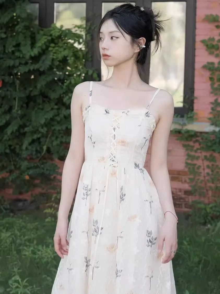 甘い花柄プリントマキシ丈スカート レディース 韓国風 Aラインスカート ロングスカート 快適なフィット感 夏 通勤スカート