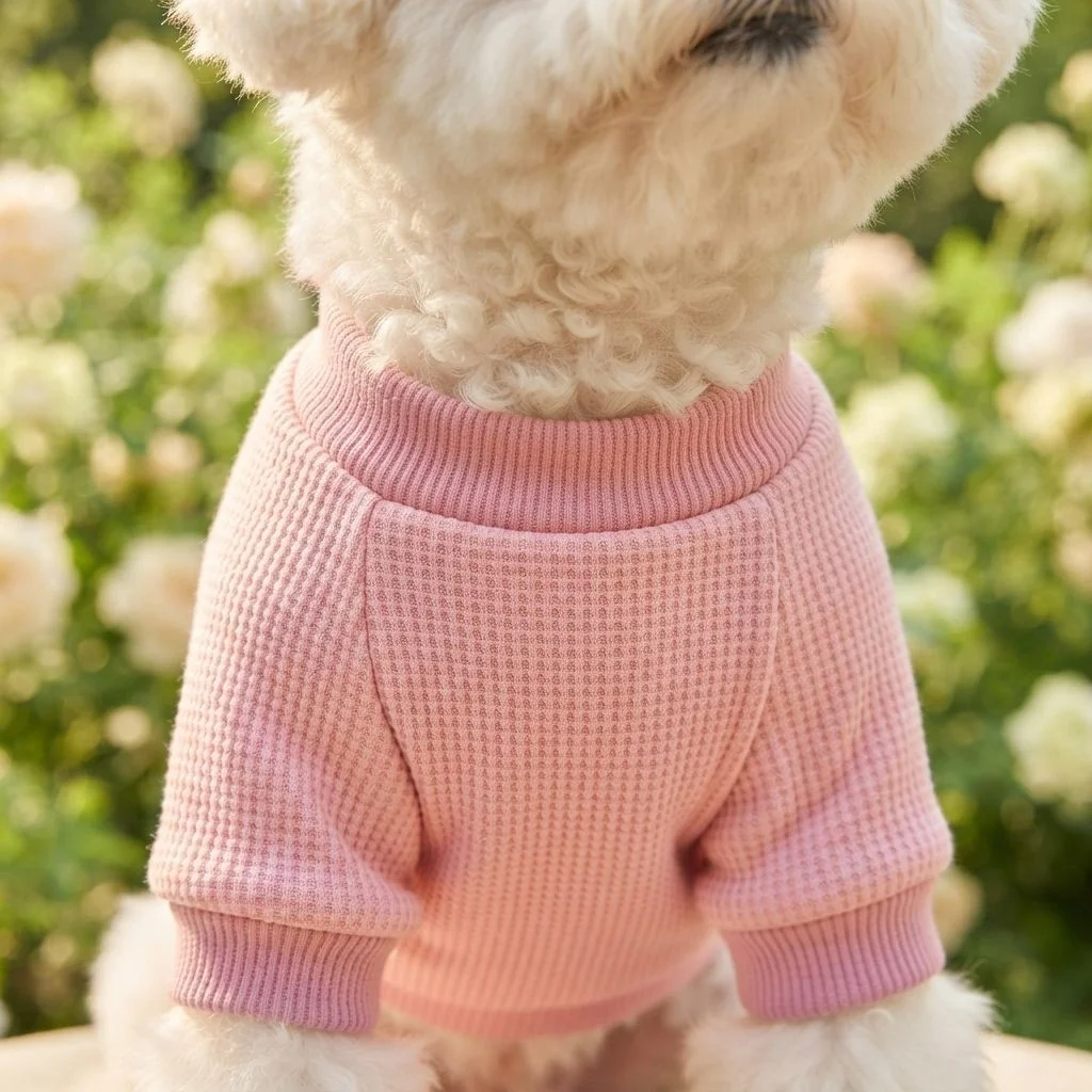 Niedliches Cartoon-Bären-Haustier-Sweatshirt, Waffelstrick-Hundebekleidung, Kontrastkragen, Zweibeiniges Hemd, Weiches, Atmungsaktives Welpen-Outfit für Kleine Hunde – Detail 9