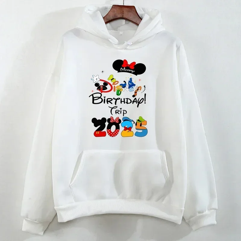 2025 Mickey Minnie Mouse Print Hoodies Lovely Style Graphic Hoodie Autumn Casual Long Sleeves Women\'s Sweatshirts Pullover Tops