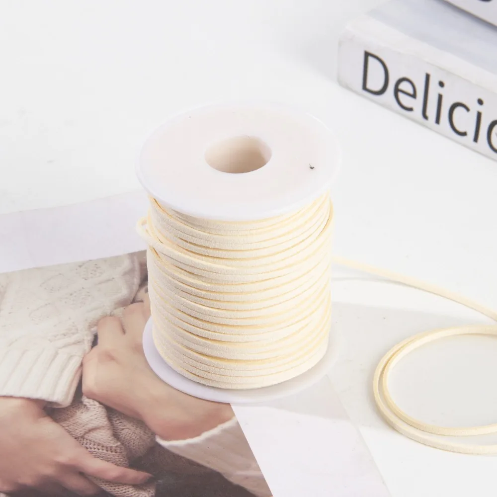 

Новый плоский плетеный шнур из искусственной замши, 50 ярдов, разные цвета, 3 мм, для изготовления ювелирных изделий и браслетов