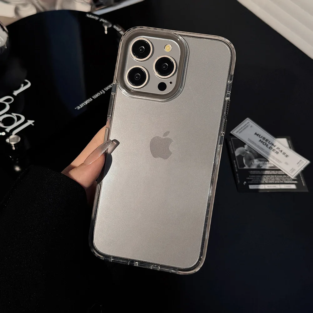 Premium 16Promax بلون شفاف مناسب لهاتف iPhone 14 مناسب لـ 13 حدود مضادة للسقوط 15 ناعمة 11 سيليكون