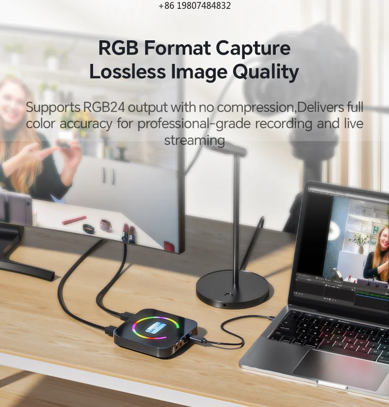 Aliexpress Hot Sale 4K HDR Loopback Video Capture Card, USB Type-C Driver-Free VRR for Windows/Linux Live Streaming