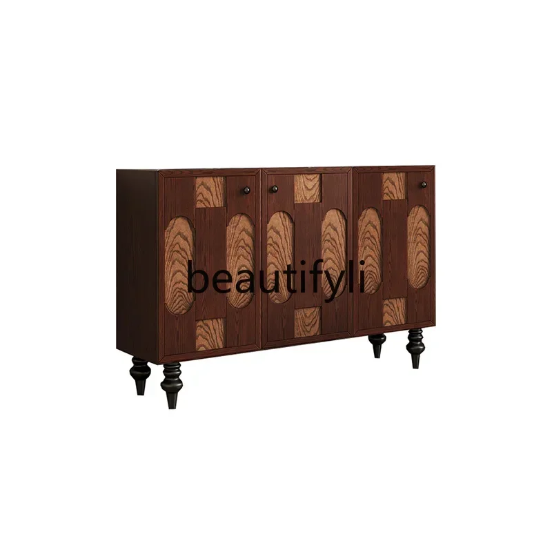 M178 Medieval style dining side cabinet, living room decoration storage locker, American style porch cabinet against the wall293