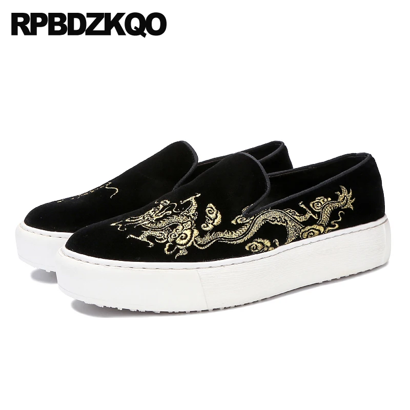 

Custom Designer 11 Velvet Casual Shoes Men Embroidery Platform Plus Size Creepers Luxury Loafers Flats Comfort Smoking Slippers