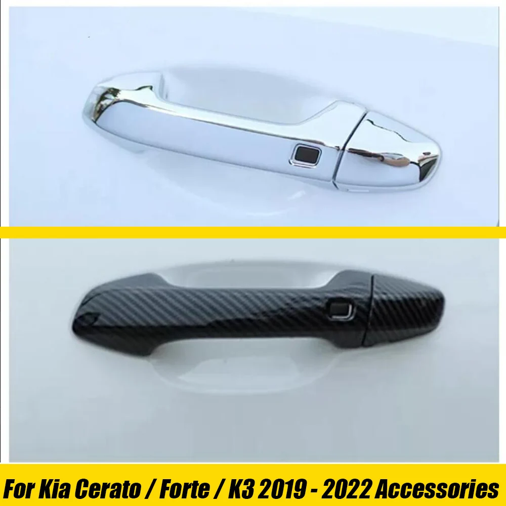 

For Kia Forte / Cerato / K3 2019 -2022 ABS Carbon Chrome Car door protector Handle Decoration Cover Trim Car Accessories