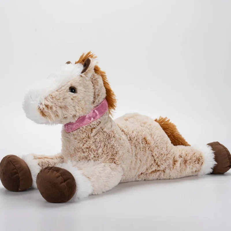 New High Quality Brown Horse Plush Toys Soft Fluffy Lie Prone Horse Doll Appease Doll Lovely Birthday Gift