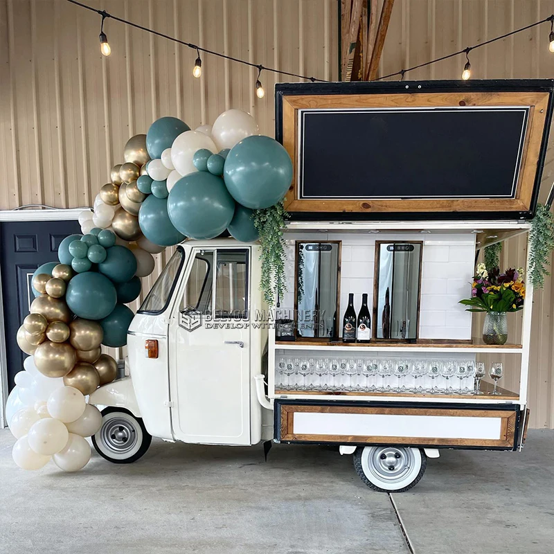Belyoo Mini Electric Mobile 3 Wheel Cotton Candy Food Truck Ice Cream Food Shop Tricycle Food Trucks for Sale