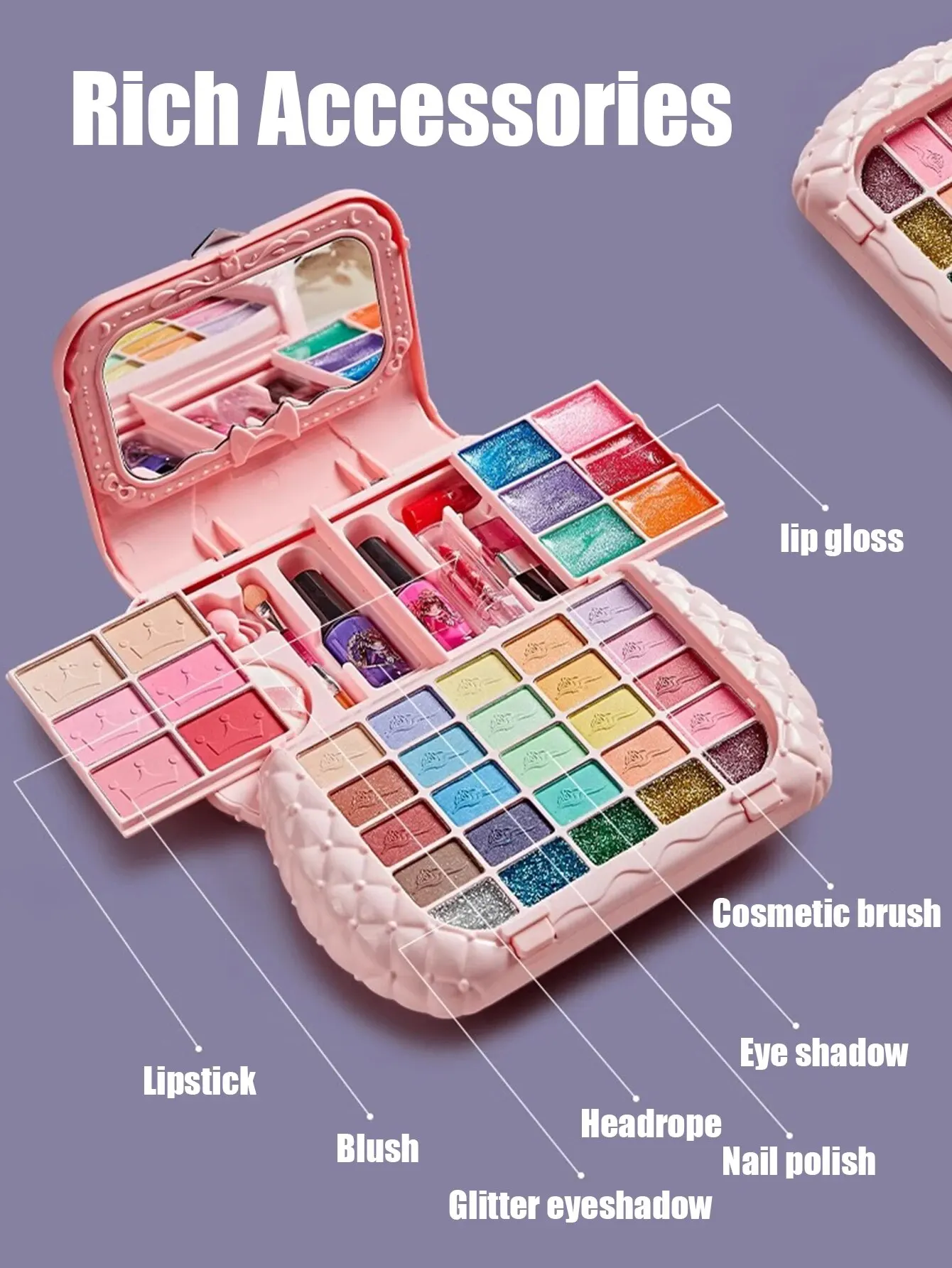 Giocattoli di bellezza per bambini Kit per il trucco borsa piccola lavabile finta gioca Set di cosmetici giocattoli con specchio regali di compleanno Non tossici e sicuri ragazza