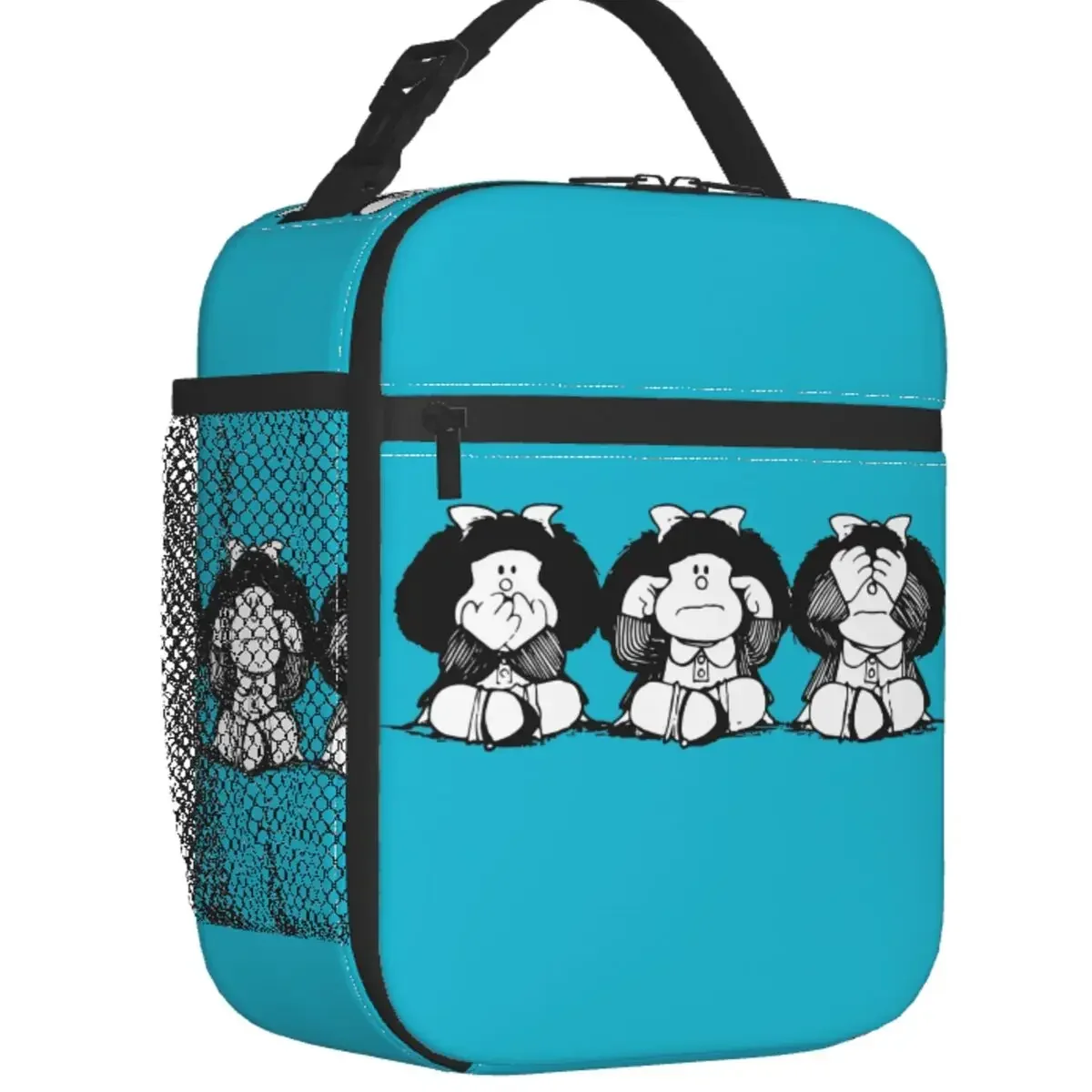 Humor Mafalda Insulated Lunch Bag for Women Resuable Quino Cartoon Manga Cooler Thermal Lunch Tote Kids School Children